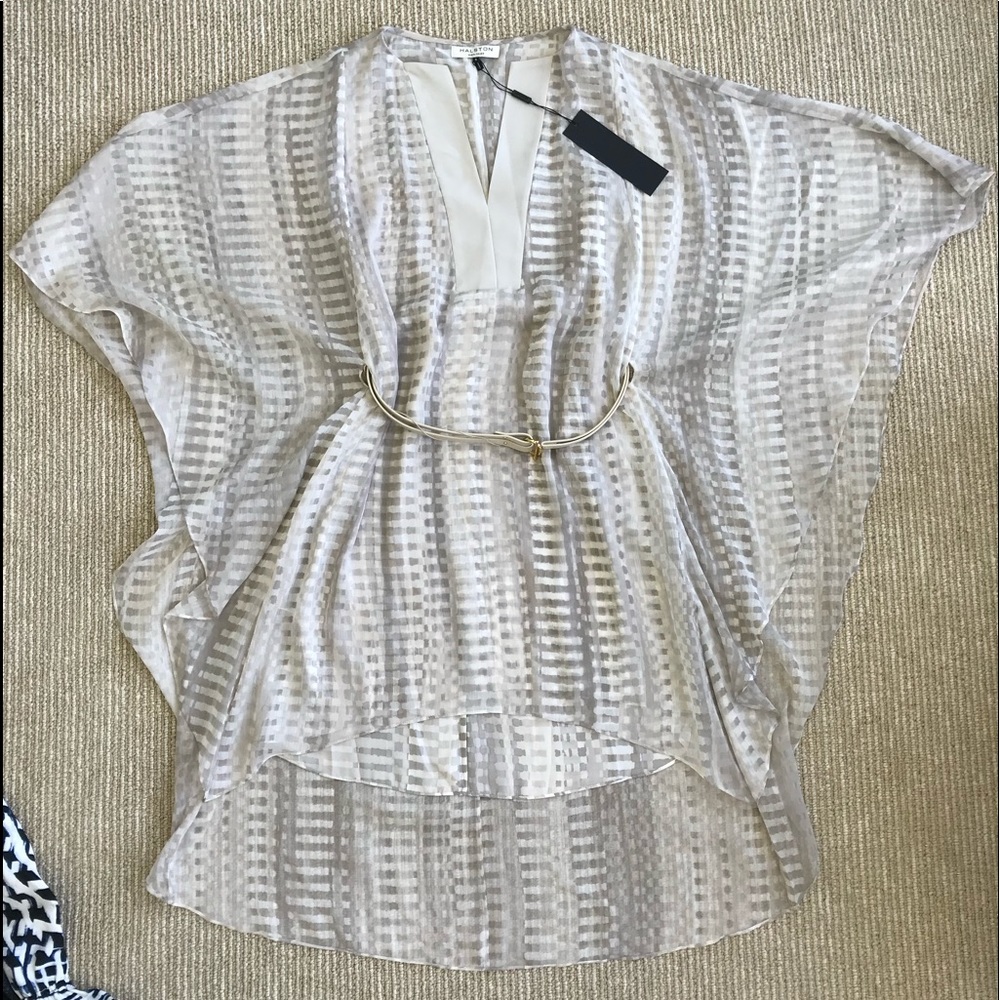 Halston Heritage flow dress with belt